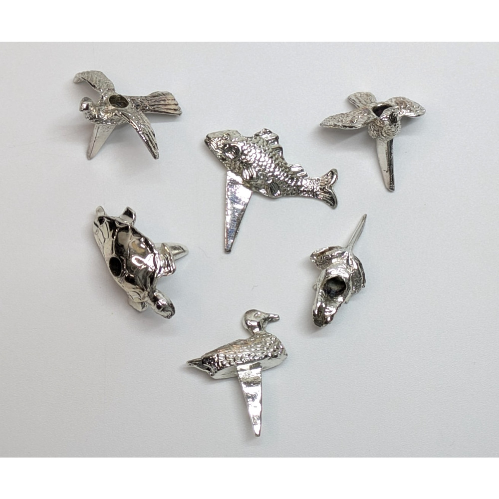 1960s Vintage Reed & Barton 6 Silver Plated Birthday Cake Animal Candle Holders